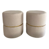 Kit 02 Puffs Linho