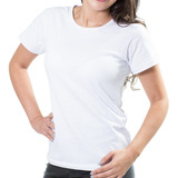 Kit 10 Camisetas Brancas Feminina Camisas Malha 100% Algodão