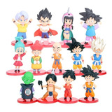Kit 13 Bonecos Miniatura Dragon Ball Z Goku Vegeta Bulma 7cm