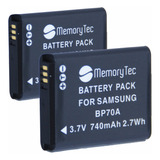 Kit 2 Baterias Bp70a Para Samsung Aq100 Dv100 Es65 Es68 Es70