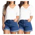 Kit 2 Blusa Camiseta Básica Feminina Manga Curta