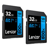 Kit 2 Cartão Memória Lexar 32gb 120mb/s Sdhc 800x