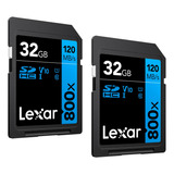 Kit 2 Cartão Memória Lexar 32gb 120mbs Alta Performance 800x