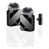 Kit 2 Microfone Lapela Para iPhone 15, 15 Pro Max Com Espuma