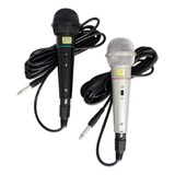 Kit 2 Microfones C/ Fio De Mão Dinâmico Chave Cabo 3m Csr505
