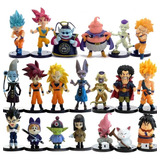 Kit 20 Miniatur Dragon Ball Z Super Goku Bills Action Figure