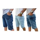 Kit 3 Bermudas Jeans