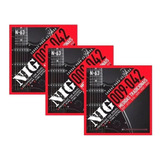 Kit 3 Encordoamentos Guitarra Nig N63 09 Extra