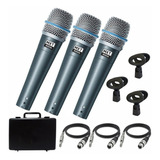 Kit 3 Microfone Dinamico