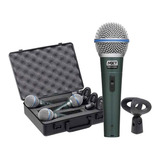 Kit 3 Microfones Profissionais