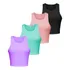 Kit 4 Blusas Feminina Regata Canelada Cropped Top Básica