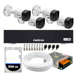 Kit 4 Câmeras Intelbras 100 Mts Dvr Intelbras Com Hd 500gb