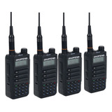 Kit 4 Rádios Uv-16 Pro Ip55 Microfone Baofeng Walkie Talkie