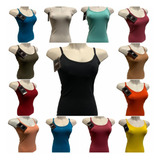 Kit 5 Regatas Regatinha Alça Fina Blusa Feminina Atacado