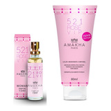Kit 521 Vip Rosé Woman Perfume 15ml E Loção Hidratante Corporal Body Feminino 80ml Presente Mulher Fragrância Floral