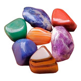 Kit 7 Chakras Pedra Rolada Natural Equilíbrio Energia Reiki