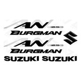 Kit Adesivo Suzuki Burgman An 125 Preto Emblema Resinado 3d