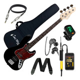 Kit Baixo Giannini Jazz Bass +capa +amplificador +acessórios