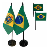 Kit Bandeirinhas De Mesa Brasil Imperial + Brasil
