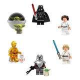Kit Bonecos Star Wars Darth Vader Yoda Leia Chewbacca Blocos