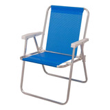 Kit Cadeira Alta Dobr 110kg Sannet Azul + Mesa Portátil Mor Cor Sem-informacao
