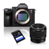 Kit Câmera Sony A7iii Mirrorless + Lente Sony Fe 50mm F/1.8 