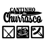 Kit Cantinho Do Churrasco 4 Peças Em Mdf Quadro Decorativo 