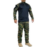Kit Combat Shirt + Calça Tática Camuflada Marpat Top 