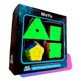 Kit Cubo Mágico Moyu Pyraminx + Megaminx + Skewb + Square-1