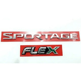 Kit Emblema Letreiro Sportage + Flex - 2012 A 2016 - 2pçs