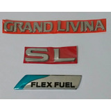 Kit Emblema Mala Nissan Grand Livina + Sl + Flex Fuel 2 Pçs