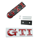 Kit Emblema Vw Gti Grade Traseira Golf Gol Polo Mk4 Mk5 Mk7 