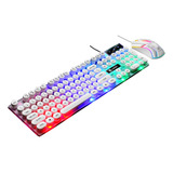  Kit Gamer Teclado Semi Mecânico Luminoso Abnt2 Mouse Pc