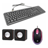 Kit Home Office Teclado,mouse, Caixa De Som E Mouse Pad .