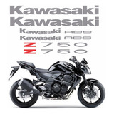 Kit Jogo Faixa Emblema Adesivo Kawasaki Z750 2010 Preta Cor Kawasaki Z750 Preta