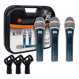 Kit Microfones Kadosh K-98 (3un) + Cachimbo + Maleta