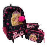 Kit Mochila Rodinha Barbie