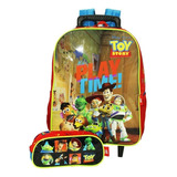 Kit Mochila Toy Story + Estojo Infantil Rodinhas Oficial Esc