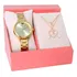 Kit Relógio Condor Feminino Social Luxo Original Cor Da Correia Dourado Cor Do Bisel Dourado Cor Do Fundo Dourado