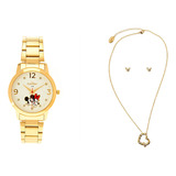 Kit Relogio Feminino Dourado