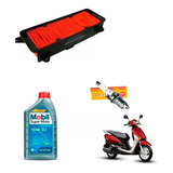 Kit Revisão Vela E Filtro E Oleo Scooter Honda Lead 110