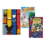  Kit Revistas Em Quadrinhos Pato Donald + Caderno Capa Dura
