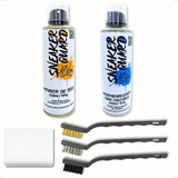 Kit Spray Limpador + Impermeabiliza Tênis Calçado + Escovas