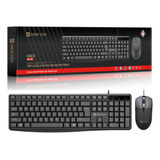 Kit Teclado E Mouse Escritório Básico Com Fio Usb Qualidade