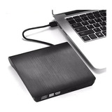 Leitor De Cd E Dvd Externo Slim Preto Usb 3.0 P/ Pc Notebook