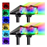 Luminária Solar De Jardim De Led Rgb Todas As Cores Kit 4un