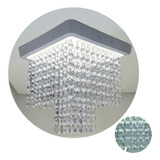 Lustre Plafon Quadrado De Cristal Acrílico Com 02 Camadas 