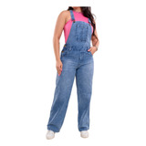 Macacao Jeans Calca Feminino