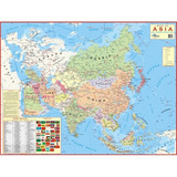 Mapa Ásia Continente Politico Poster Enrolado Geografia