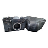 Máquina Fotográfica Antiga Zenit I I Com Estojo No Estado